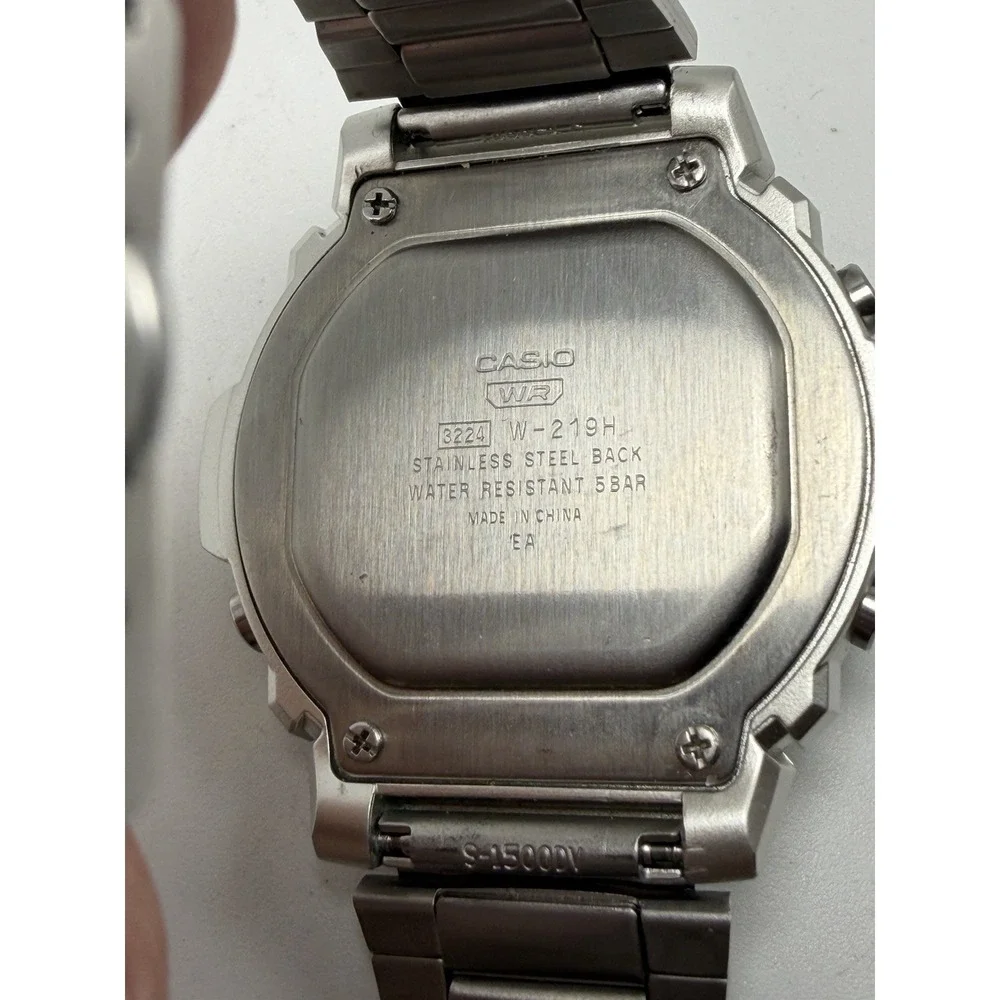 Casio W-219H New Battery Metal Band Mens Watch 47MM 6.75